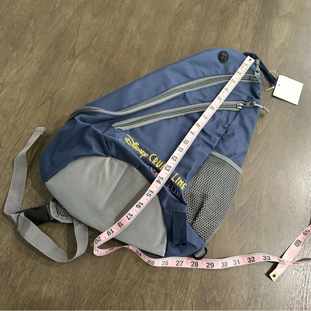 Disney Cruise Line Sling Shoulder Backpack Bag Blue and Gray New